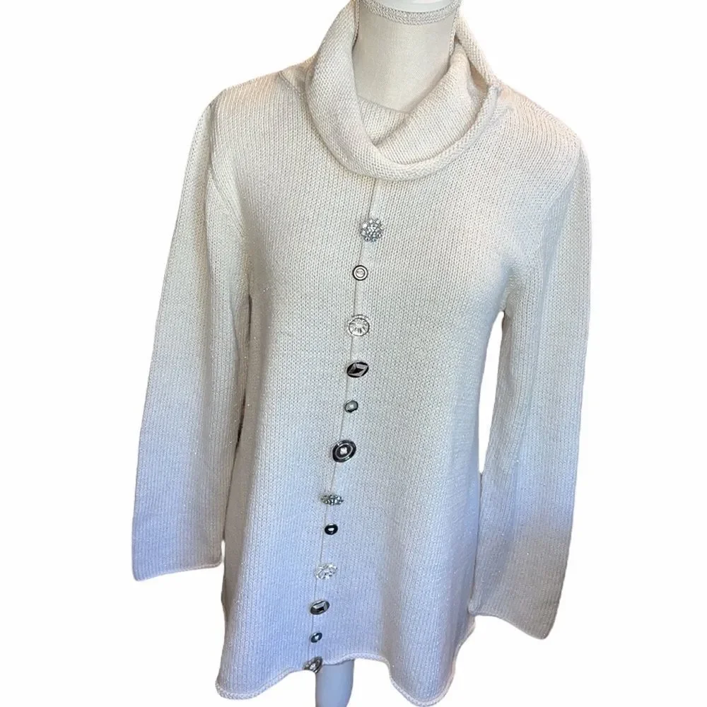 Pure handknit cowl neck sweater
